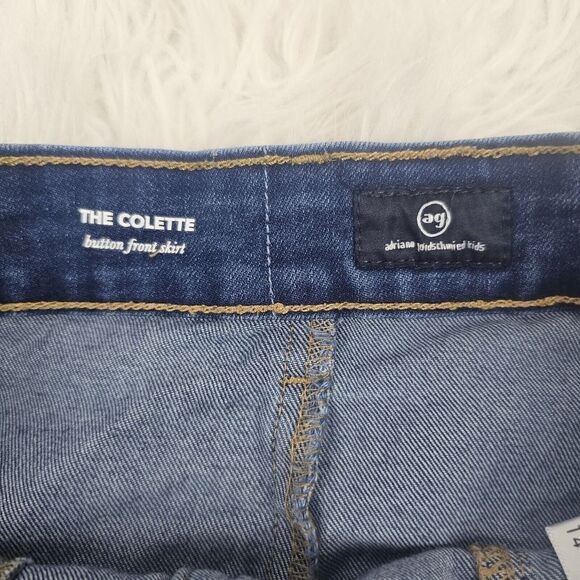 ADRIANO GOLDSCHMIED Sz14Y GIRL'S THE COLETTE BUTTON FRONT STRETCH DENIM SKIRT AG - Picture 3 of 6